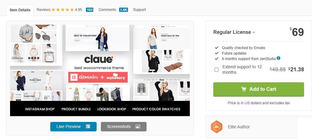 Claue is one of the best themes for Elementor and WooCommerce