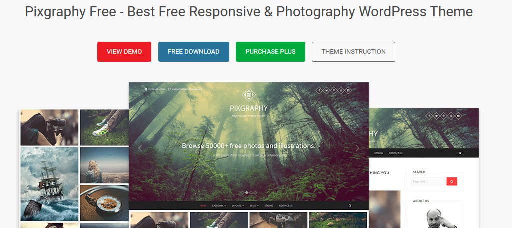 Pixgraphy is one of the best free portfolio themes available